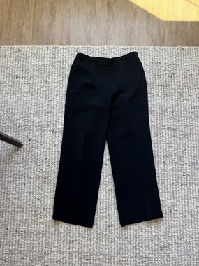 Le Suit Petite Black Straight Leg Dress Pants Size 10P Career Trousers Side Zip